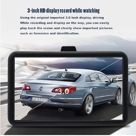 3-inch Dash Camera Recorder, Portable Dash Camera, 170° Ultra-Wide-Angle HD Lens, 1080P HD car Surveillance Camera, Super Night Vision, Video Motion Detection