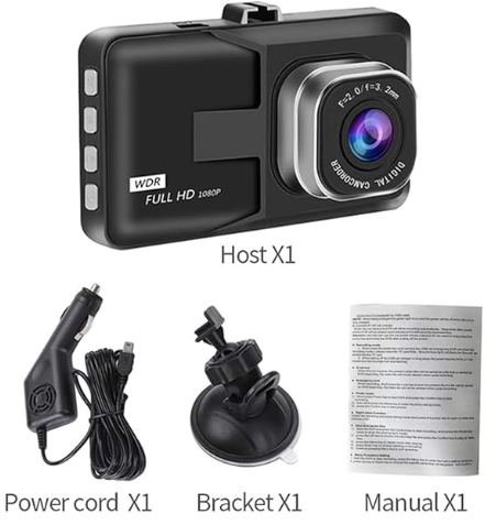 3-inch Dash Camera Recorder, Portable Dash Camera, 170° Ultra-Wide-Angle HD Lens, 1080P HD car Surveillance Camera, Super Night Vision, Video Motion Detection