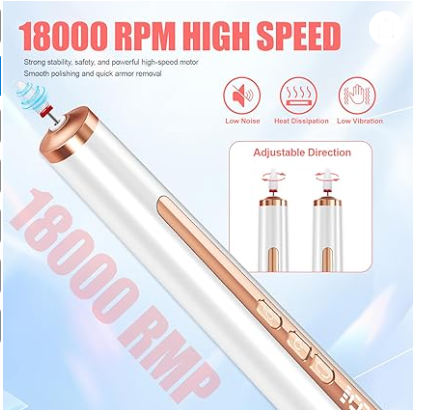 Electric Nail Drill with U V Light, Cordless Nail Drills Professional, Portable Electric Nail File Kit Rechargeable Efile Nail Drills for Acrylic Gel Nail Manicure Nail Drill Kit for Salon Home