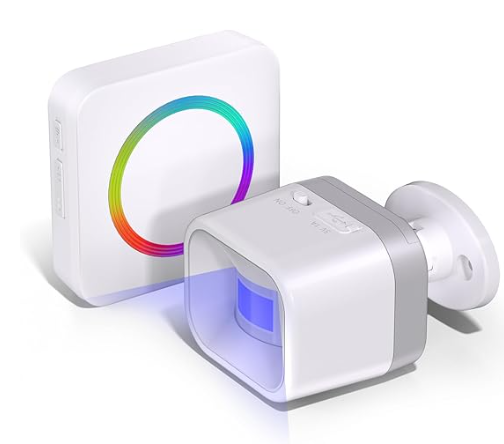 Wireless Motion Sensor Door Chime, Motion Detector Alarm Indoor with 500 FT Range Security Alert Monitor System for Home/Garage Door/Store, USB/Battery Powered