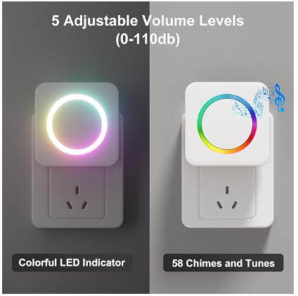 Wireless Motion Sensor Door Chime, Motion Detector Alarm Indoor with 500 FT Range Security Alert Monitor System for Home/Garage Door/Store, USB/Battery Powered