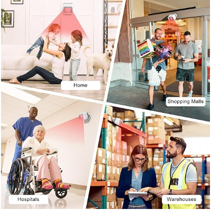 Wireless Motion Sensor Door Chime, Motion Detector Alarm Indoor with 500 FT Range Security Alert Monitor System for Home/Garage Door/Store, USB/Battery Powered