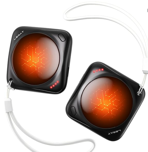 Lerat Hand Warmers Rechargeable, 2 Pack Electric Hand Warmers, Reusable Portable Pocket Heater