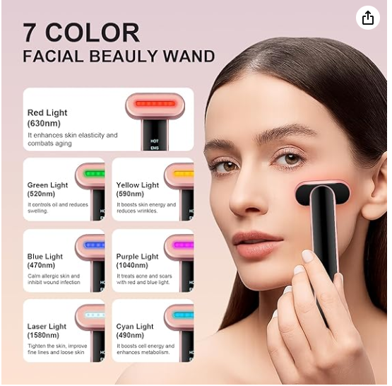 7 in 1 Eye Massager Facial Relaxation, Suitable for Family Travel Outing Eye Massage, Facial Massager, Black