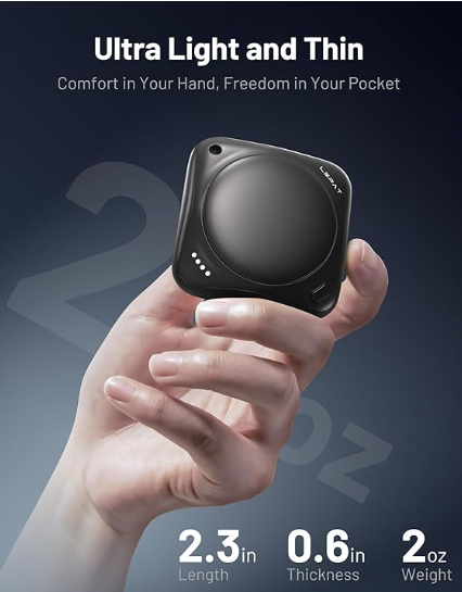 Lerat Hand Warmers Rechargeable, 2 Pack Electric Hand Warmers, Reusable Portable Pocket Heater