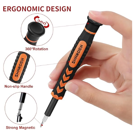 SHARDEN 58 in 1 Small Precision Screwdriver Set Magnetic Mini Screwdriver Set with Case Professional Electronic Tools Kit for iPhone, MacBook, Computer, Laptop, PC, RC, PS4, Xbox, Eyeglasses, Watch