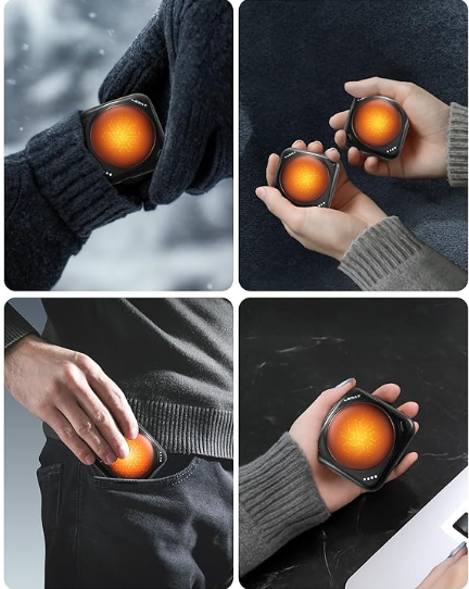 Lerat Hand Warmers Rechargeable, 2 Pack Electric Hand Warmers, Reusable Portable Pocket Heater
