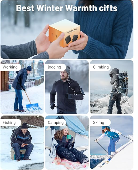 Lerat Hand Warmers Rechargeable, 2 Pack Electric Hand Warmers, Reusable Portable Pocket Heater