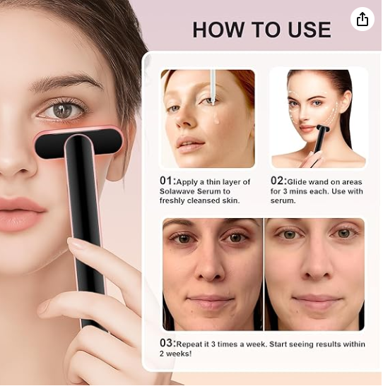 7 in 1 Eye Massager Facial Relaxation, Suitable for Family Travel Outing Eye Massage, Facial Massager, Black