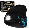 Bluetooth Beanie Hat,USB Rechargeable 4 LED Wireless Music Running Headlamp Cap, Gifts for Christmas, Valentine's Day Gifts for Husband, Men, Women, Him, Her