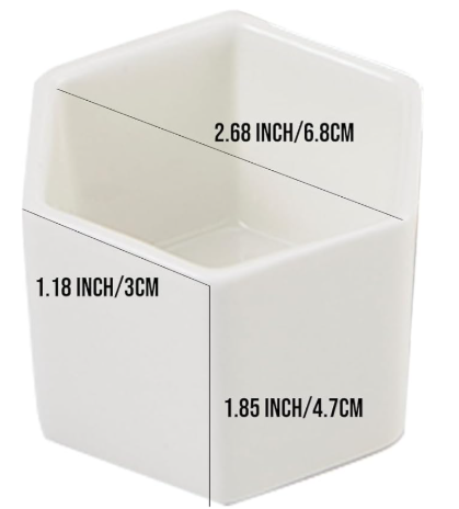 FLOWERPLUS Planter Pots Indoor, 7 Pack 2.75 Inch Modern White Ceramic Small Hex Succulent Cactus Flower Plant Pot with Bamboo Tray for Indoors Outdoor Office Home Garden Kitchen Decor (Hexagon)