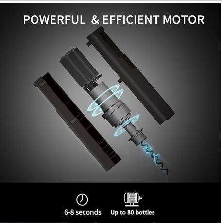 SANMAS Rechargeable Electric Wine Bottle Opener Set - Automatic Corkscrew with Foil Cutter, Wine Stopper & Aerator Pourer - Ideal Gift for Wine Lovers