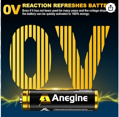 Rechargeable Lithium AA Batteries 8 Pack with Fast Charger, 3600mWh AA Lithium Batteries for Blink Outdoor Camera, 1.5V Constant Output Blink Camera Batteries Recharge up to 2000+ Times(Black)