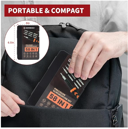 SHARDEN 58 in 1 Small Precision Screwdriver Set Magnetic Mini Screwdriver Set with Case Professional Electronic Tools Kit for iPhone, MacBook, Computer, Laptop, PC, RC, PS4, Xbox, Eyeglasses, Watch