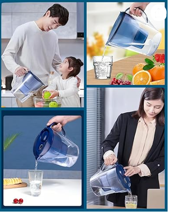 Pitcher Water Filters, 3.5L Activated Carbon Filtered Water Jug for Drinking Water, 10 Cup