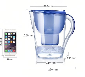 Pitcher Water Filters, 3.5L Activated Carbon Filtered Water Jug for Drinking Water, 10 Cup