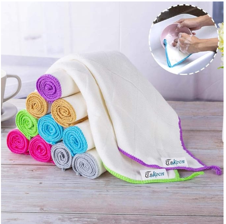 10-Piece Kitchen Dish Cloths Set, Reusable and Highly Absorbent Dishcloth Towels for Kitchens, Bathrooms and Cleaning Counters.