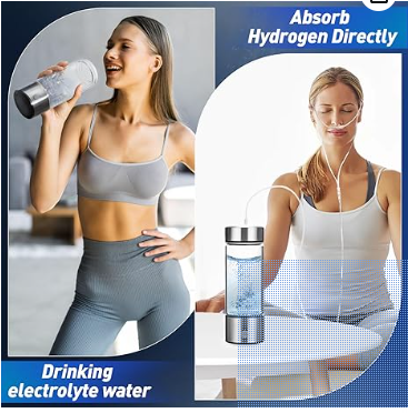 Hydrogen Water Bottle Generator Featuring SPE PEM Technology Water Ionizer.3 Minutes Increases 1700ppb Hydrogen Concentration, Type-C Charging for Home, Office, Travel, and Exercise